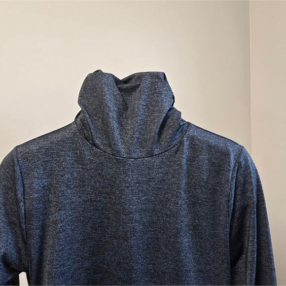 Max Studio Performance L/S shirt High Neck SUN BLOCKER Ear Loops Size Small Blue - Picture 9 of 12